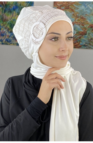 White Ready to Wear Turban 26EKM37-01