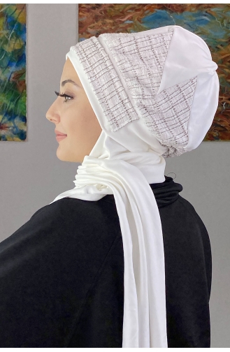 White Ready to Wear Turban 26EKM37-01