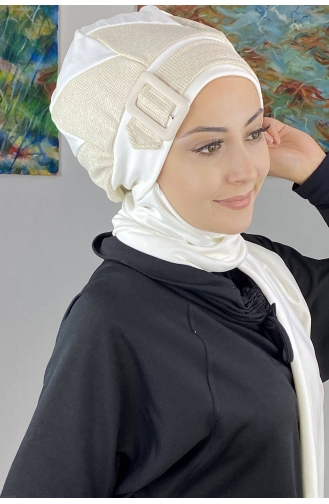 White Ready to Wear Turban 26EKM37-01