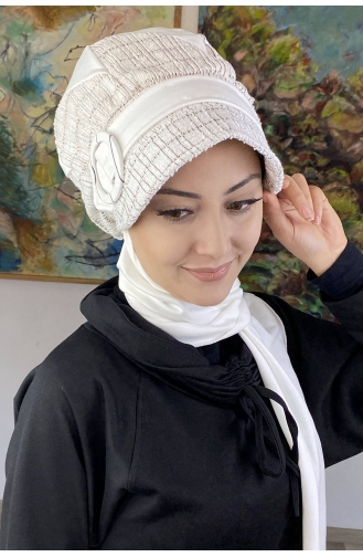 Cream Ready to Wear Turban 26EKM13-01