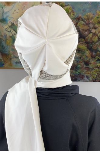 White Ready to Wear Turban 26EKM9-01