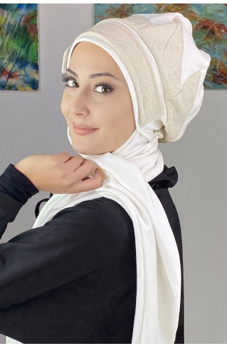 White Ready to Wear Turban 26EKM38-01