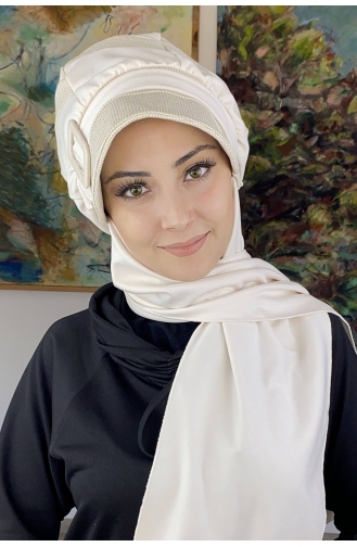 Cream Ready to Wear Turban 26EKM5-01