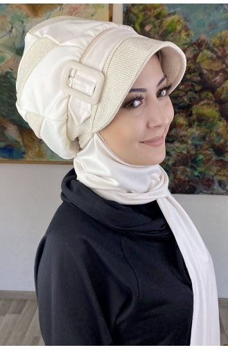 Cream Ready to Wear Turban 26EKM5-01