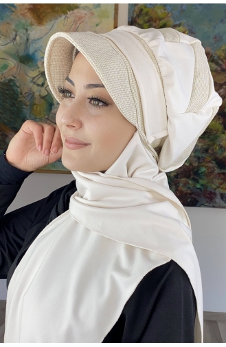Cream Ready to Wear Turban 26EKM5-01