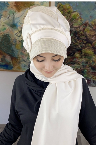 Cream Ready to Wear Turban 26EKM5-01