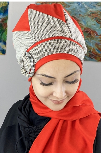 Red Ready to wear Turban 26EKM30-01