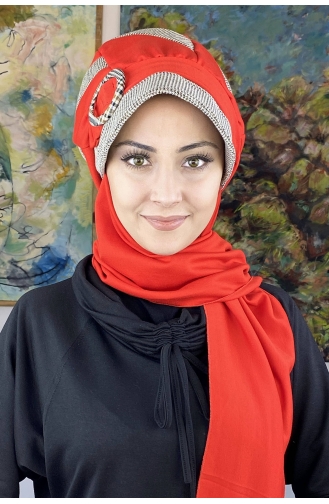 Red Ready to Wear Turban 26EKM7-01