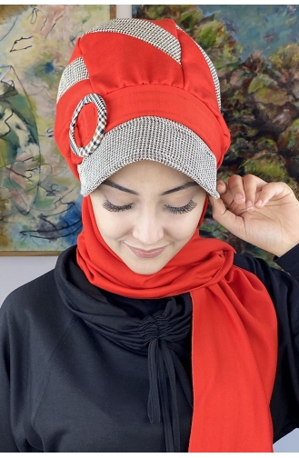 Red Ready to Wear Turban 26EKM7-01
