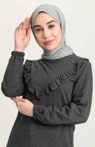 Fırfırlı Sweatshirt 3210-02 Antrasit