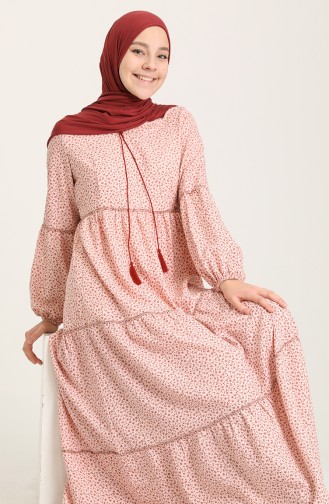 Claret Red Hijab Dress 22K8510-02