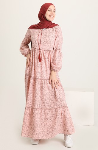 Claret Red Hijab Dress 22K8510-02