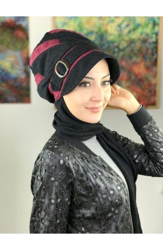 Schwarz Praktischer Turban 23AŞ12EKM-01