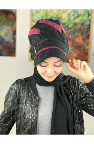 Schwarz Praktischer Turban 23AŞ12EKM-01