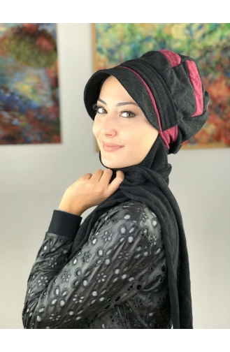 Schwarz Praktischer Turban 23AŞ12EKM-01