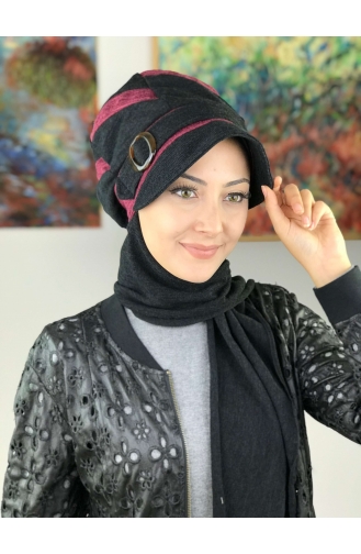 Schwarz Praktischer Turban 23AŞ12EKM-01