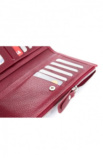 Yemen Hakiki Deri Cüzdan Bordo Drz5415B Bordo