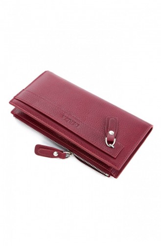 Yemen Hakiki Deri Cüzdan Bordo Drz5415B Bordo