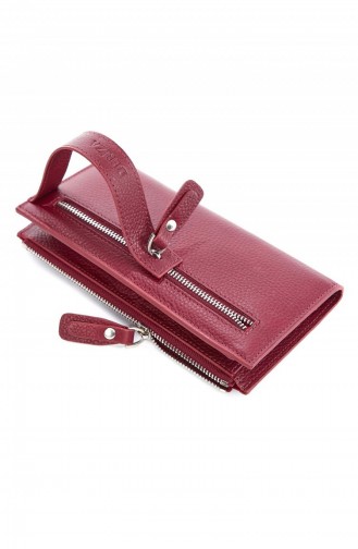 Yemen Hakiki Deri Cüzdan Bordo Drz5415B Bordo