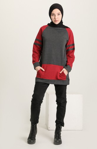 Claret red Sweatshirt 3213-03