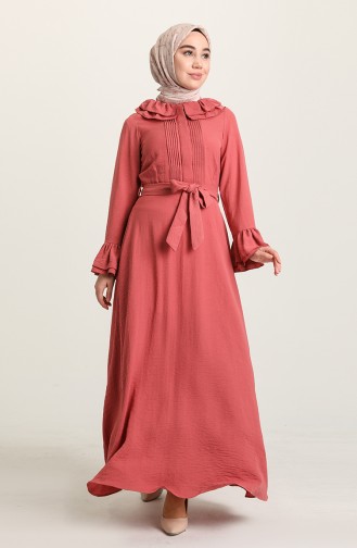 Robe Hijab Rose Pâle 3091-03