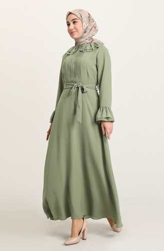 Khaki Hijab Kleider 3091-05