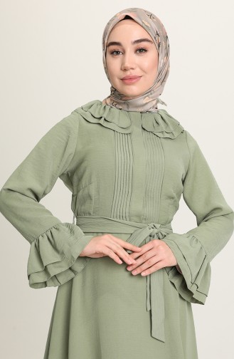 Khaki Hijab Kleider 3091-05