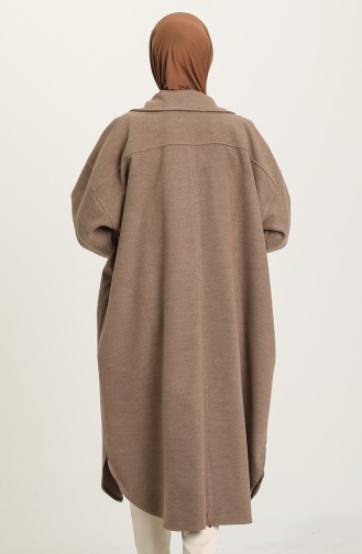 معطف طويل بني مائل للرمادي 4002-02