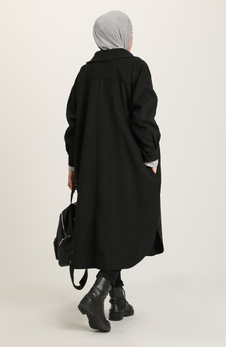 معطف طويل أسود 4002-08