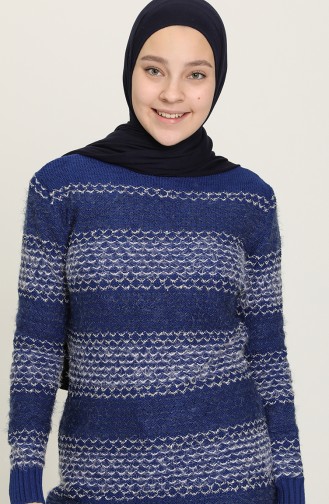 Saks-Blau Pullover 1702-05