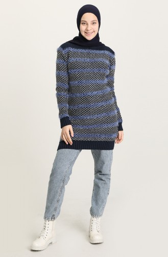 Dunkelblau Pullover 1703-01