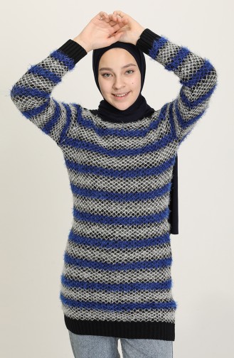 Dunkelblau Pullover 1703-03