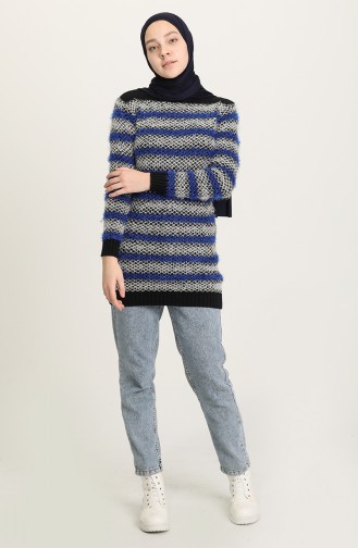 Dunkelblau Pullover 1703-03