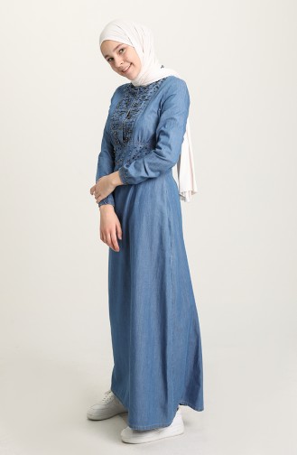 Denim Blue Hijab Dress 9281-01