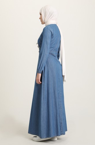 Denim Blue Hijab Dress 9281-01