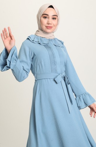 Blau Hijab Kleider 3091-07