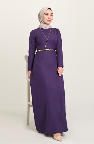 Lila Hijab Kleider 6450-07