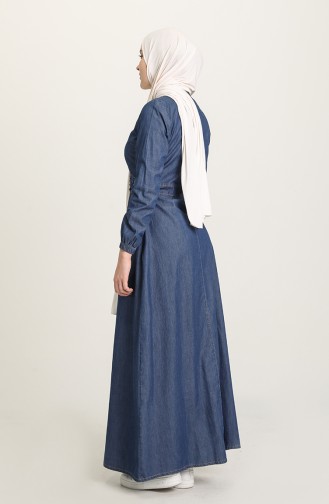 Navy Blue Hijab Dress 9281-02