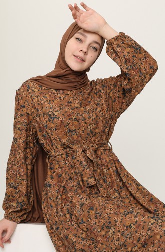 Beige Hijab Kleider 22K8511-05