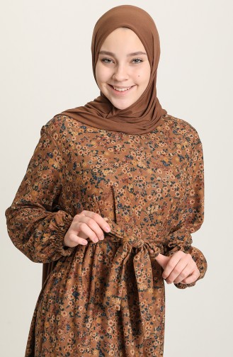 Beige Hijab Dress 22K8511-05