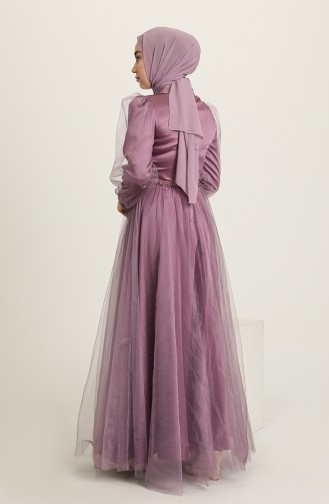 Violet Hijab Evening Dress 3409-06