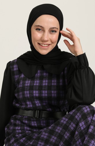 Lila Hijab Kleider 7077-02