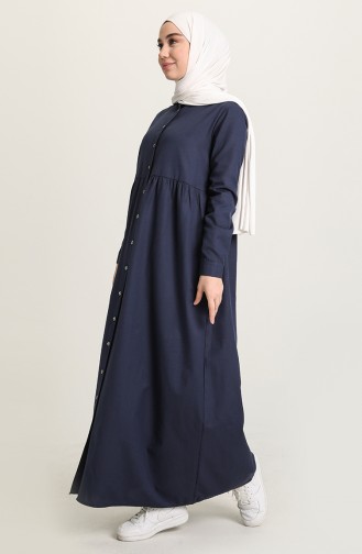 Dunkelblau Hijab Kleider 3307-04