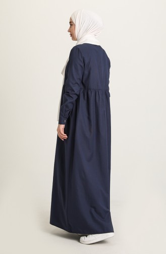 Navy Blue Hijab Dress 3307-04