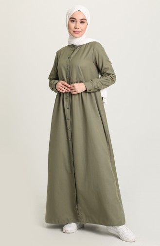 Hellkhaki grün Hijab Kleider 3307-08