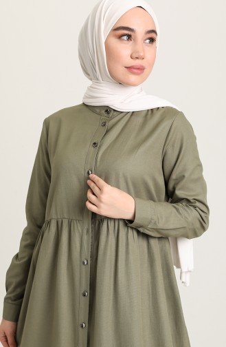 فستان أخضر كاكي باهت 3307-08