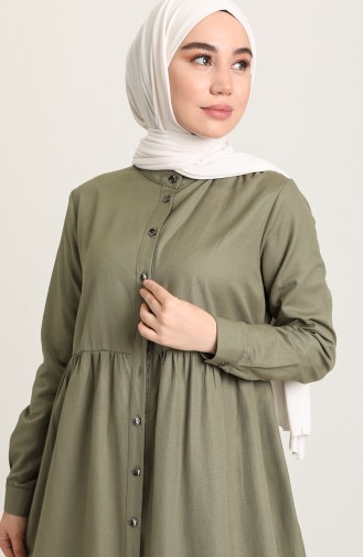 Robe Hijab Vert khaki clair 3307-08