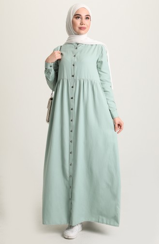 Grün Hijab Kleider 3307-11