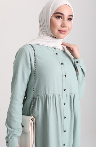 Grün Hijab Kleider 3307-11