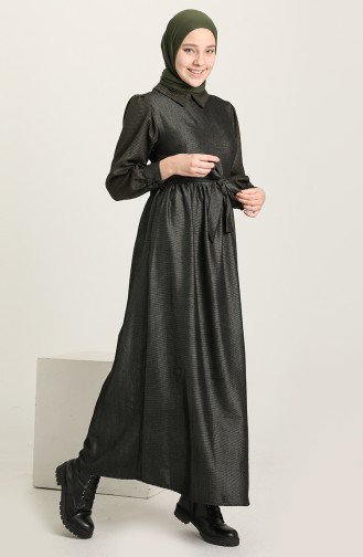 Khaki Hijab Dress 22K8505-01